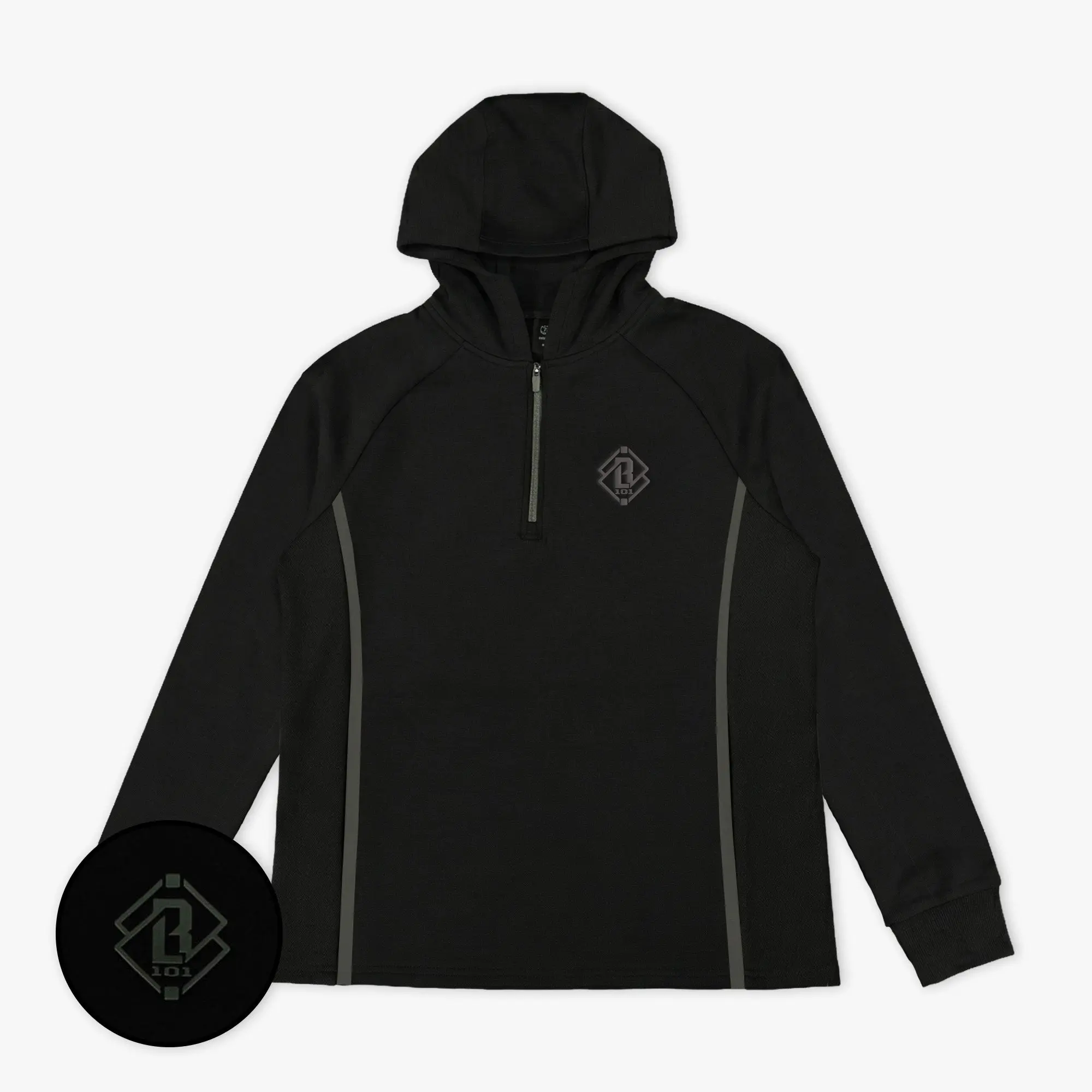 Diamond Tech Knit Zip Youth Hoodie - Black