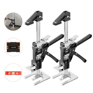 VEVOR Labor Saving Arm Jack, 2 PCS 440 lbs Bearing Capacity, Lifting up to 6.5", Metal Hand Lifting Jack Tool with Magnetic Level, 2 Adjustment Modes, for Door, Window, Furniture, Woodworking, Black
