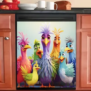 1pc of Colorful Chicken Shaped Magnetic Dishwasher And Refrigerator Sticker, Thanksgiving Cartoon Rooster Dishwasher Magnetic Sticker Cover, Easy to Tear, Stain Resistant Rubber Kitchen Magnet, Christmas Gift, Birthday Gift, Gift for Friend