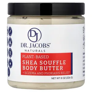 Dr. Jacobs Naturals Plant-Based Shea Souffle Body Butter, Fragrance Free, 8 oz (226 g)