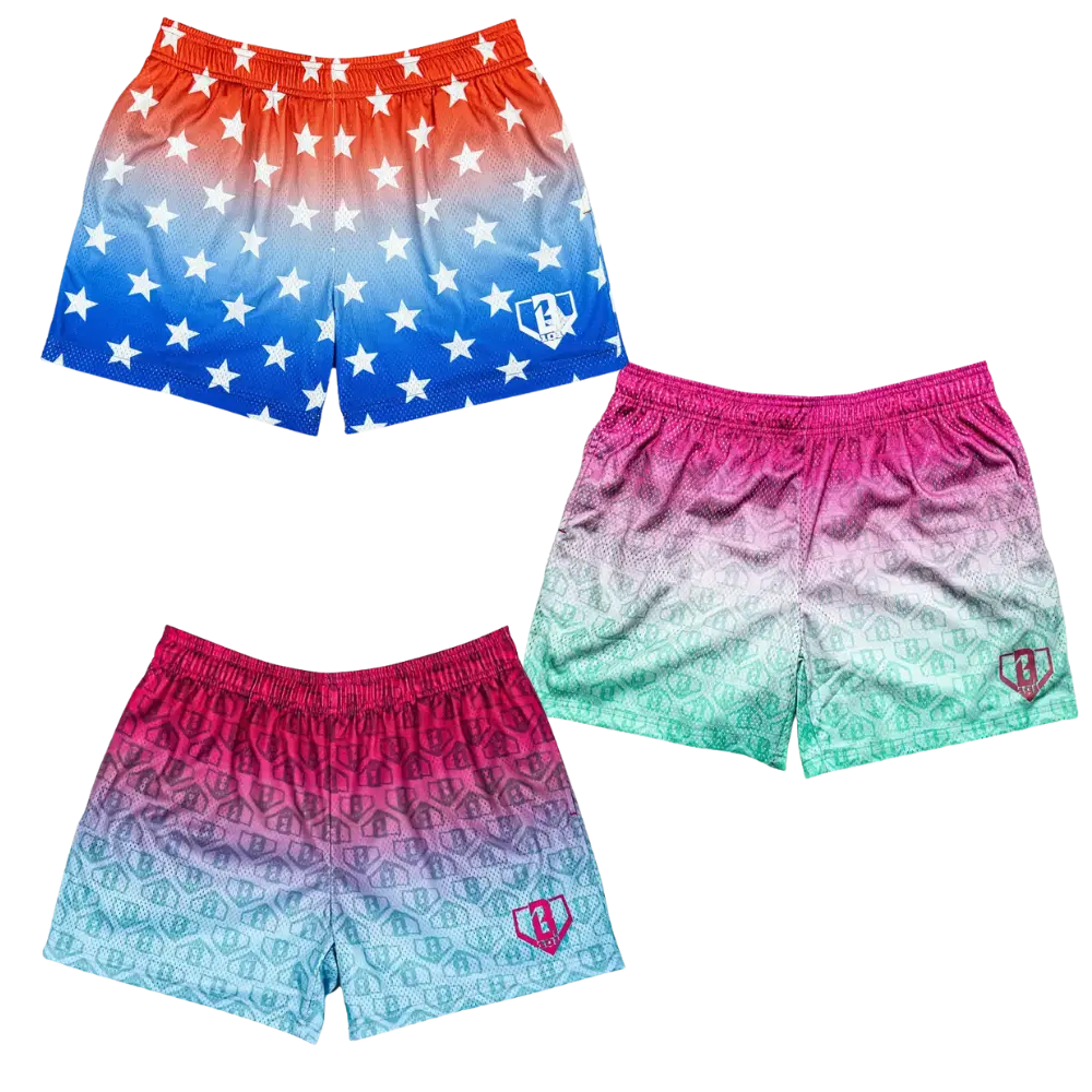 Baseballl Lifestylee 101 Gradientt Dripp Shorts – Back To School Vibes, Youth & Adult Sizes