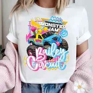 Youth and Adult Monster Jam Bailey Circuit Racing Truck Graphic T-Shirt Arena Event Fan Outfit Family Matching Gift, Monster Jam shirt, Monster Truck shirt, Monster Truck Fan Gift, toddler clothes, Youth clothing, summer outfit, birthday gift