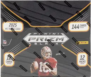 2025 Prizm Black Football Hobby - 12 Packs per Box / 10 Cards per Pack - 3 Autos per Box - Ripped and Shipped