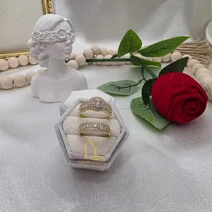 LaYaiBoutique #2272 Wedding ring duo, 14k gold plated, High Quality