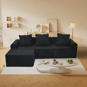 [AURA] Convertible Modular Sectional Sofa Set Popular Microfiber Fabric Compression Sofa cozy furniture