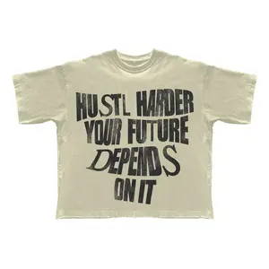 HUSTL HARDER Oversized Drop Shoulder T-Shirt - 100% USA Cotton, Super Max Heavyweight Fabric, Fits Oversized, Medium to 2XL