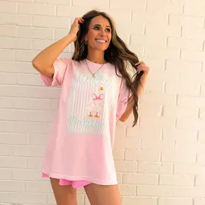 Preppy Dilly Dally Goose, Coquette Bow Goose, Funny Goose Stamp, Retro Striped Bow GooseT-shirt