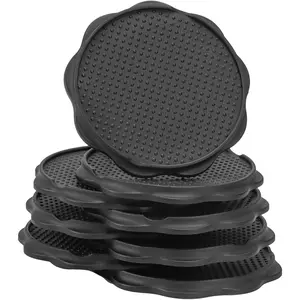 Anti-Sinking Furniture Pads for Camping Chairs, Outdoor Chair Leg Protector Cups for Sand Lawn Soft Ground, 8 Pack Black 5.35 in