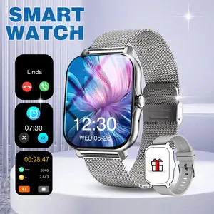 Smart Fitness Watch Pro, Sports Tracking Smartwatch with Large Screen, Supports Calls & Weather Info, Step Tracking & Multiple Sports Modes, USB Charging