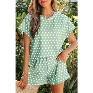 Polka Dot Print Short Set