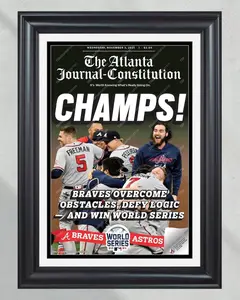 2021 Atlanta Braves World Series Champions Champs Unframed Poster - Historic Front Page Newspaper Print - MLB Baseball Championship Wall Art - Braves Fan Gifts