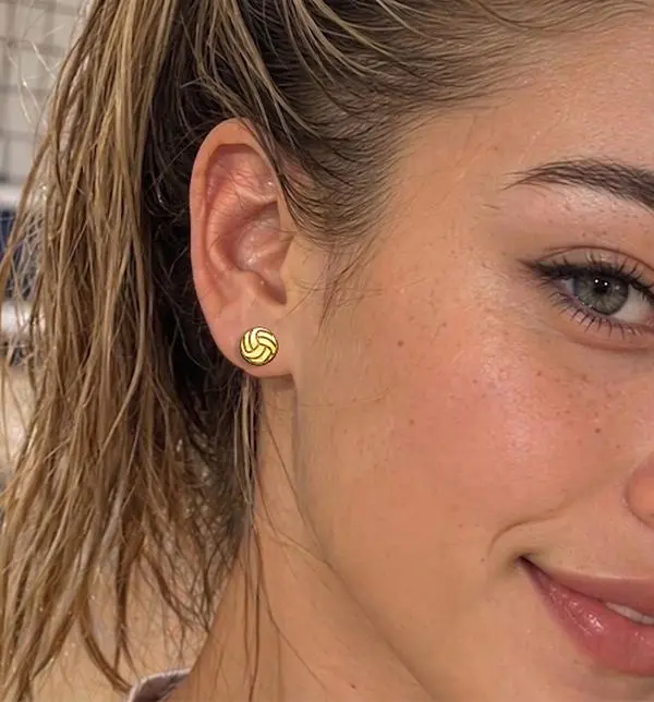 Sports Soccer&Volleyball Stud Earrings for Women Mom Sport Fan Jewelry Gift College Sports Earrings