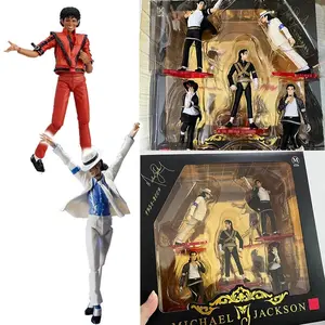 Michael Jackson Figure White Suit Figma 096 Thriller MJ Classic Anime Figure Toys Collection Model For Birthday Gift