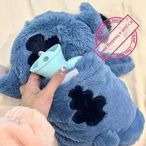 New Plush Doll Hot Water Bag Winter Hot Water Injection Bag Doll cartoon plush water hand warm New Year gift thickened new cute Thermal Bottle Blue pastel Cup