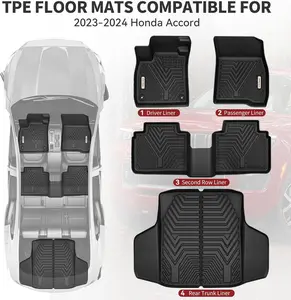 YITAMOTOR All Weather Floor Mats for Honda Accord 2023 2024 & Honda Accord Hybrid TPE Floor Liner for Accord Accessories, 1st, 2nd Row and Cargo Liners Full Set, Black