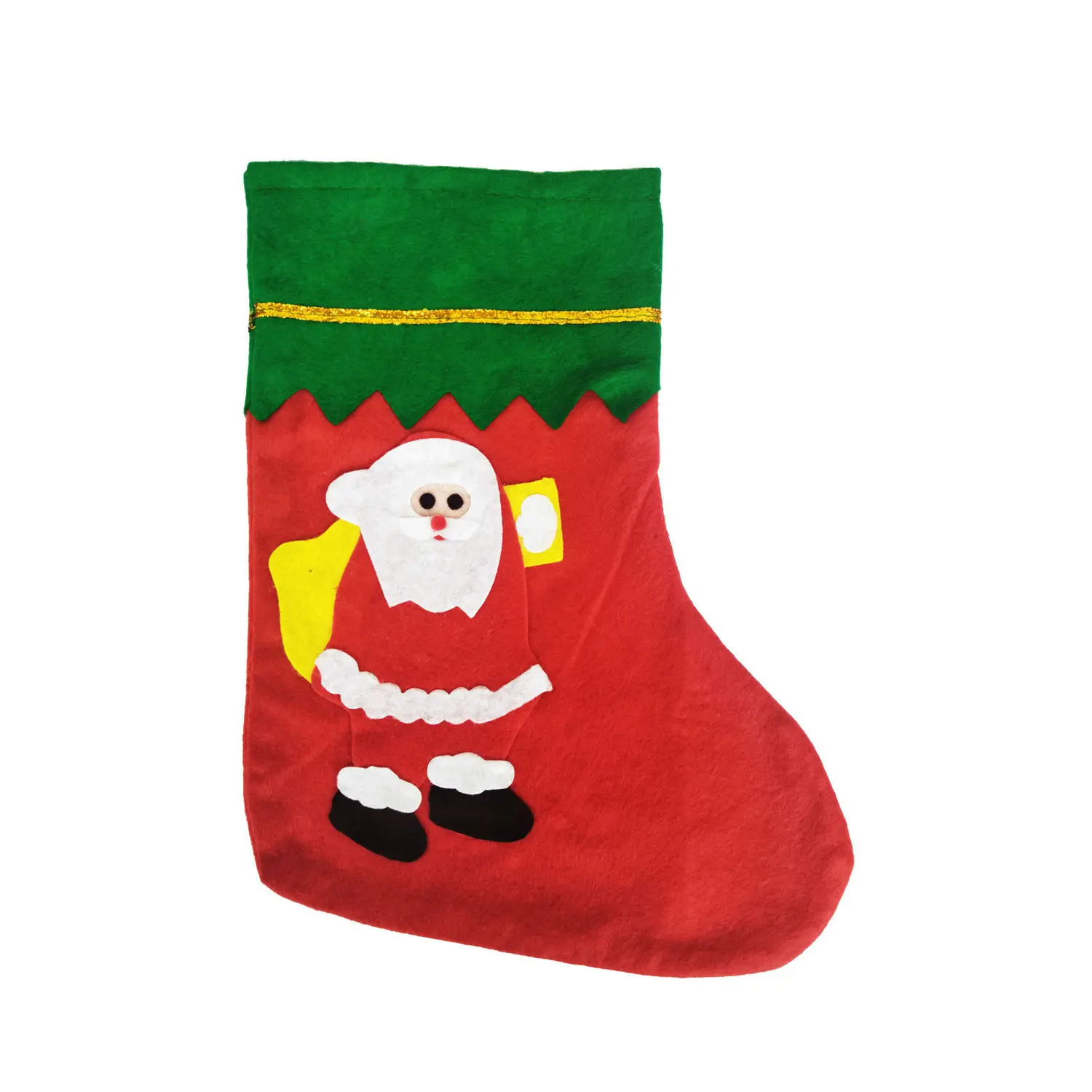 FixtureDisplays® 14X9" Xmas Stocking Sack Santa Christmas Gift Bag Hanging Gift Stocking Bag 15024-SANTA-NF