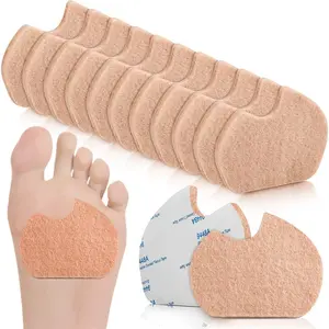 24 Pairs Foot Pads for Dancer Sesamoiditis Pads for Ball of Right Feet Pain Felt Forefoot Cushion Self Adhesive Foot Cushion for Men Women Dancing Pain Relief
