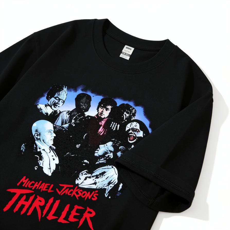 Men's Michael Jackson Thriller Vintage Graphic T-Shirt With Classic Music Elements