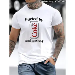 The "Diet Coke and Anxiety" graphic T-shirt humorously interprets caffeine refreshment and modern emotions