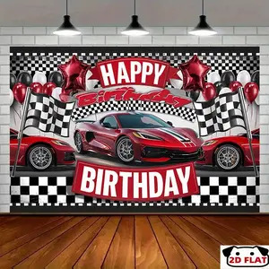 2D Flat Banner 1pc, Party Banner, Racing Theme PartyBackground Photo Props, Banner Decor, Home Decor, Room Decor, , Party Background Decor, Party Decor/supplies/gifts Decorative Background, Event Banner, Wall Hanging Backdrop, Home D