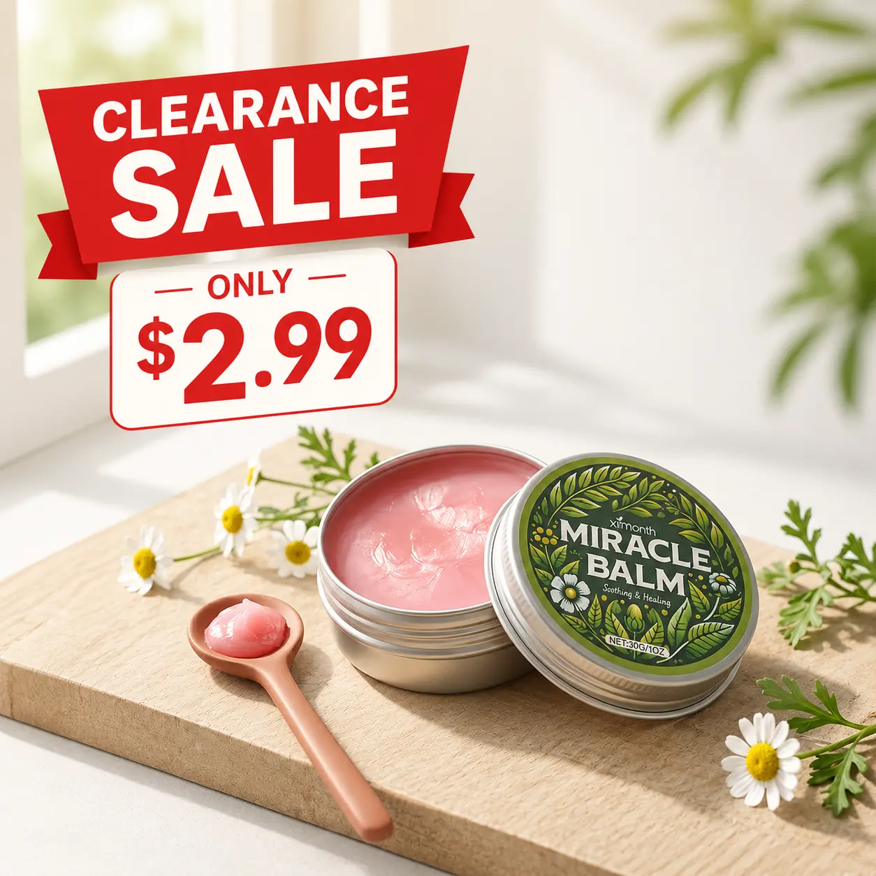 Not $10.99, Not $7.99, Not Even $5.99—Only $2.99! Daily Botanical Care Balm with Arnica, Calendula & Vitamin E | Moisturizing Multi-Use Balm for Dry Areas | Smooth Finish | Travel-Friendly 30g Tin
