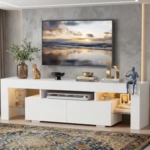 TV Stand For TV Up To 70",Entertainment Center With LED Lights