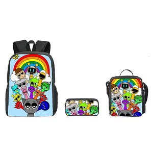 Sprunki Backpack, All Game Characters Dense Collage School Bag, Vibrant Cartoon Travel Backpack For Boys & Girls, Fan Gift