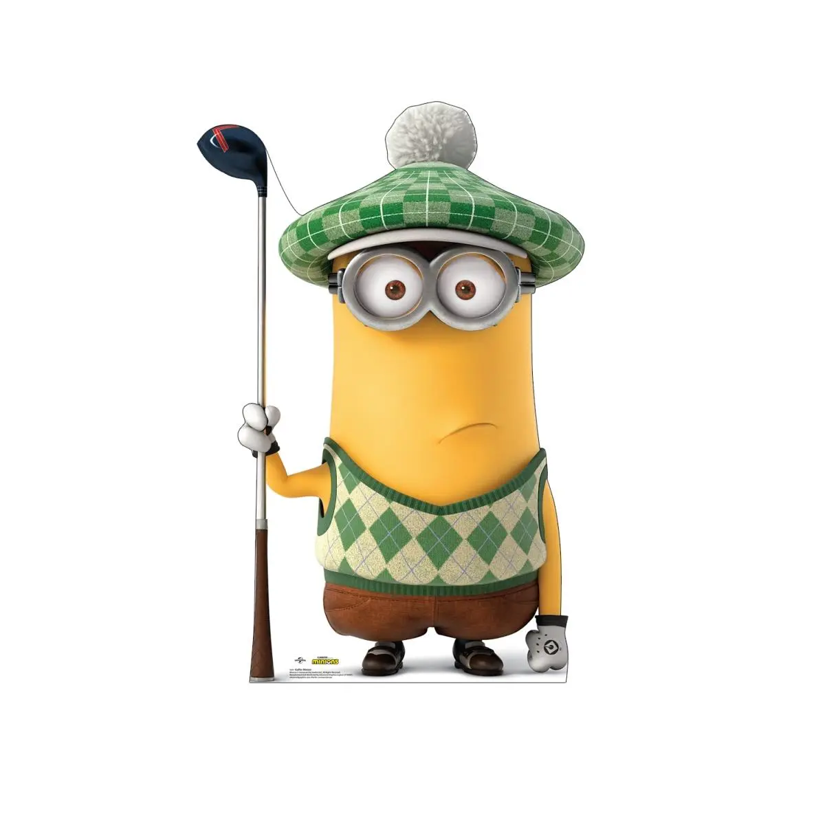 212 MAIN Single-Side Lifesize Golfer Minion Cartoon Cardboard Cutout, 47in x 31in, High-Quality Print, Easel Back, Easy-Install Home Decor, Party Photo Ops Supply