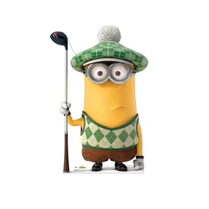 212 MAIN Single-Side Lifesize Golfer Minion Cardboard Cutout, 47x31 in., Advanced Graphics Home Decor, Minion Theme Party Photo Display Supply