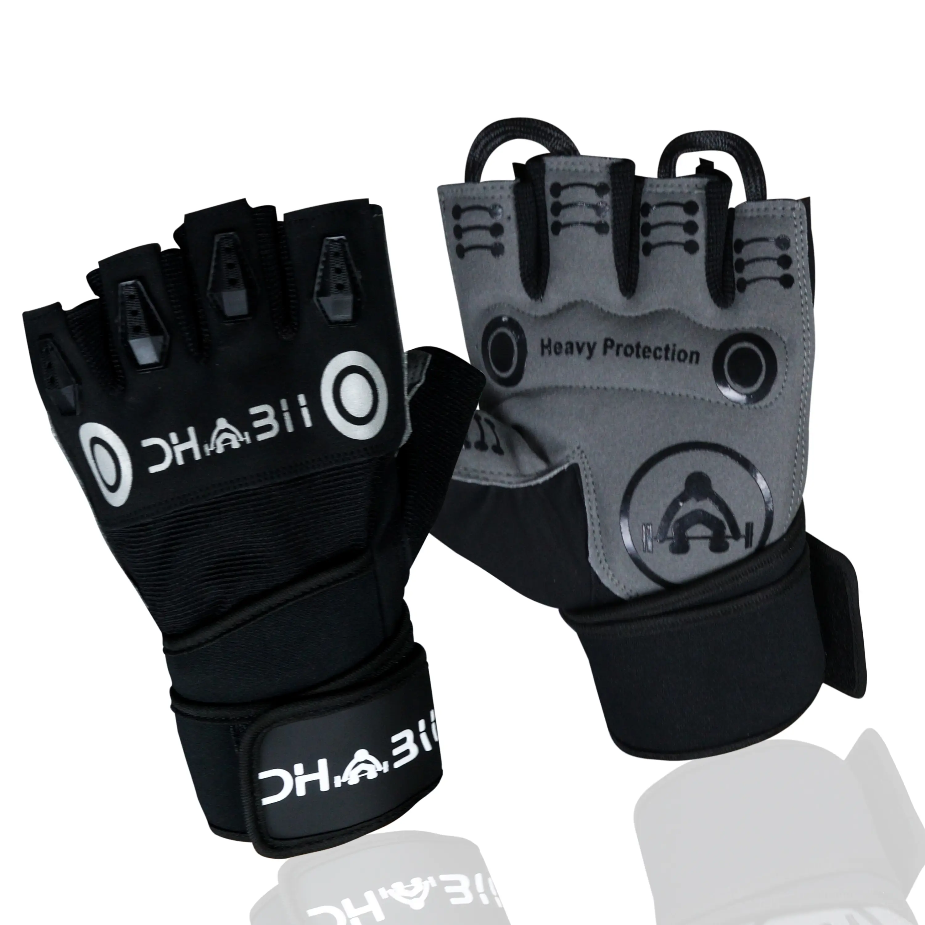 Dhabii Weight Lifting Gloves with Wrist Wraps, Premium Quality Amara Leather, Foam Padding, Available in Sizes S, M, L, XL, 110g, Unisex