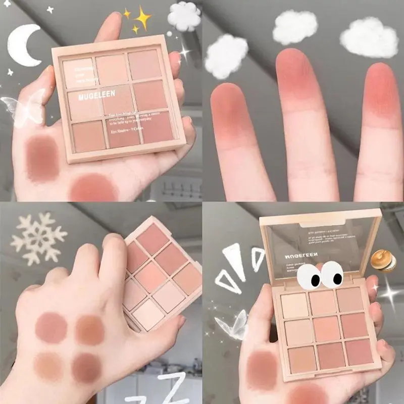 9-Rosy Tones Matte Eyeshadow Palette - Clean Girl Aesthetic, Natural, Soft Glam, Flawless, Lightweight, Gentle, Waterproof, Smooth Long-Lasting Formula for Daily Makeup, Natural Eyeshadow