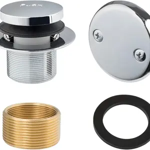 Bathtub Drainage kit with Dual Hole Overflow Panel, Replacing Bathtub Drainage Decorative kit with 2-Hole Overflow Panel，tub Drain kit