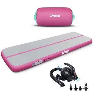 Gymnastics Mat Inflatable Tumbling Mat 4 inches Thickness Air Floor Tumble Air Tumbling Mat Set with Pump for Training Cheerleading Home Use Beach Park and Water Use