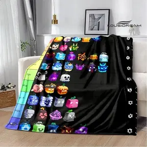 3D game B-blox fruits printed blankets children's warm blanket soft and Skin-friendly blanket home travel blanket birthday gift