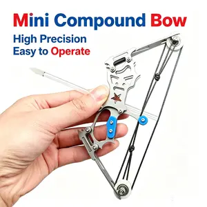 Mini Metal Compound Bow Set with 12 Arrows – Precision Target Shooting Game for Kids & Adults