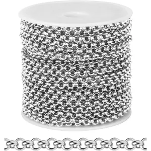 33FT Stainless Steel Rolo Chain for  Making 2.5MM Stainless Steel O Link Chains Roll for DIY Crafts  Making