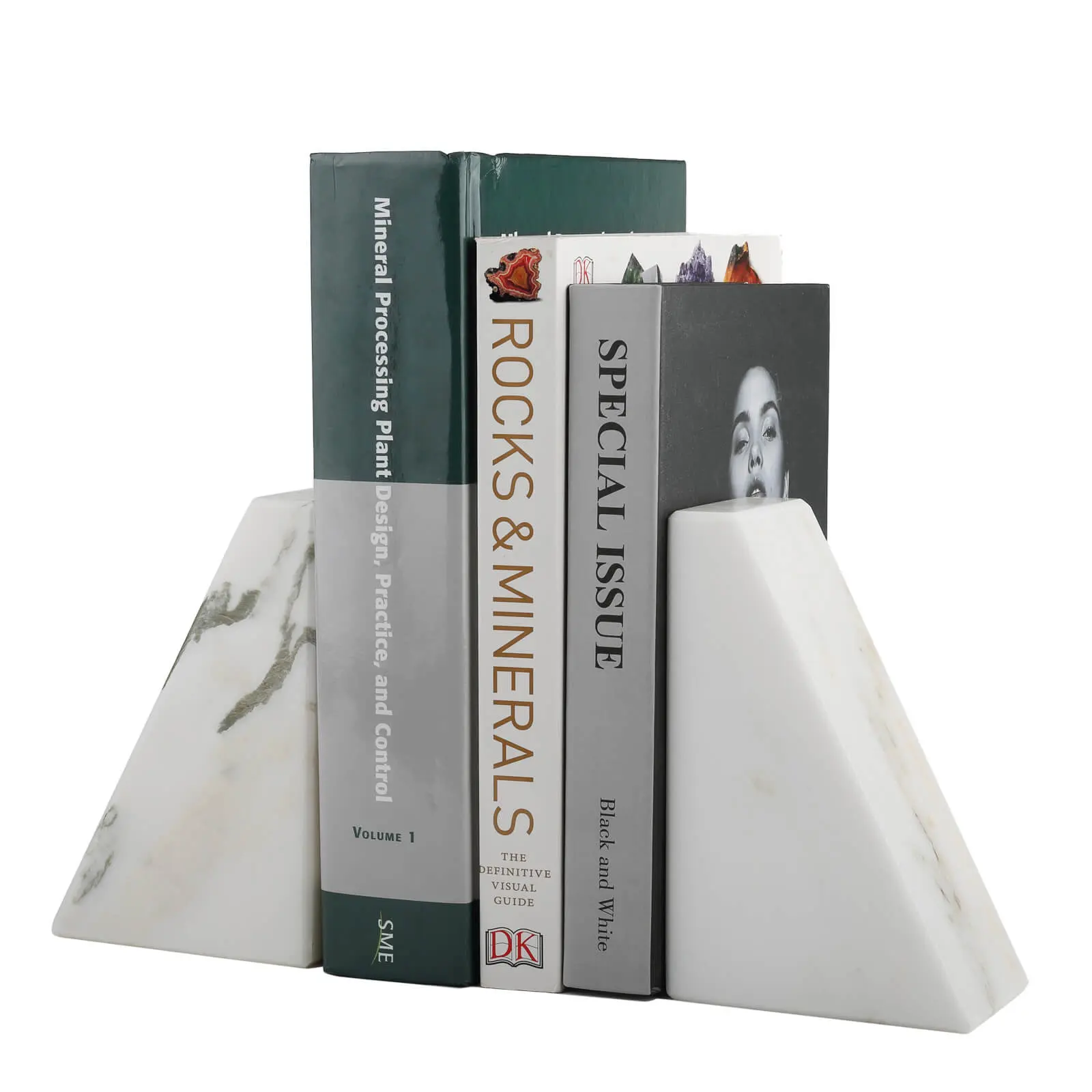 Trapezoid Bookends - Marble (Oriental Calacatta)