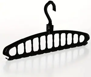 Sturdy Space Saver Hangers with 360° Rotatable Hook - Multi-Purpose Closet Organizers for Small Spaces | College Dorm & Apartment Essentials (3, Black)