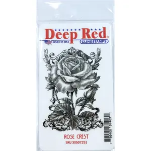 Rose Crest Rubber Cling Stamp