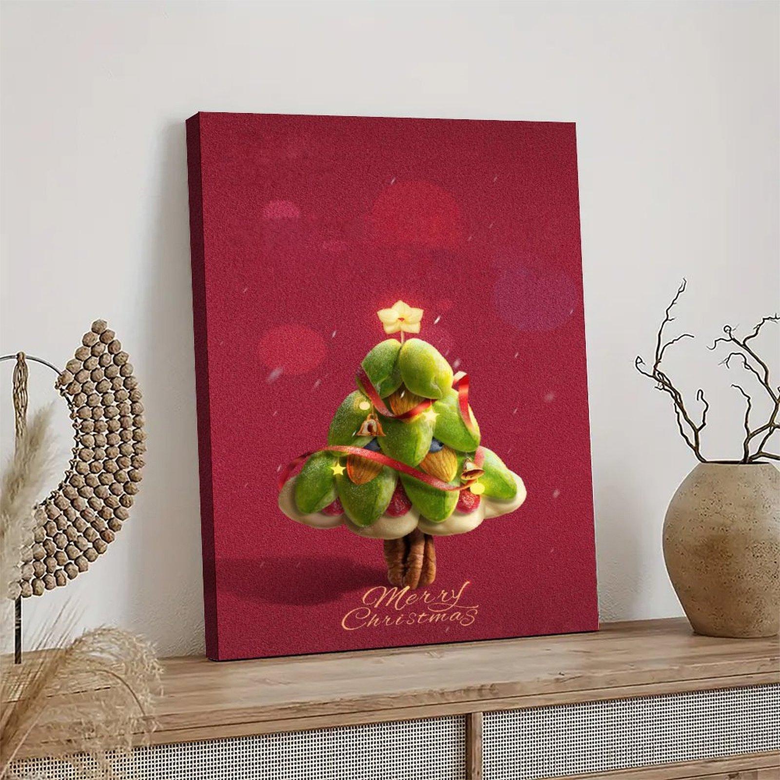 Merry Christmas Poster Christmas Tree Poster Decorative Painting Canvas Wall Art Picture Print Modern Family Bedroom Decor
