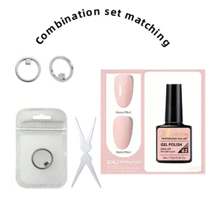 New circular cat-eye nail magnets, powerful nail magnetic attachment tools, portable hollow square cat-eye nails, suitable for home DIY, beginners and manicurists (set of nail polishes)