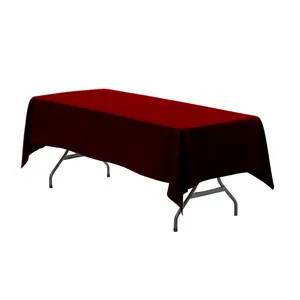 60 x 102 inch Polyester Rectangular Tablecloth Burgundy