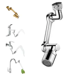 1040°Swivel Faucet Extender, Sink Water Faucet Aerator Extension in Brass, Swivel Robotic Arm Bathroom Faucet Extender, Kitchen Rotating Extension Filter...