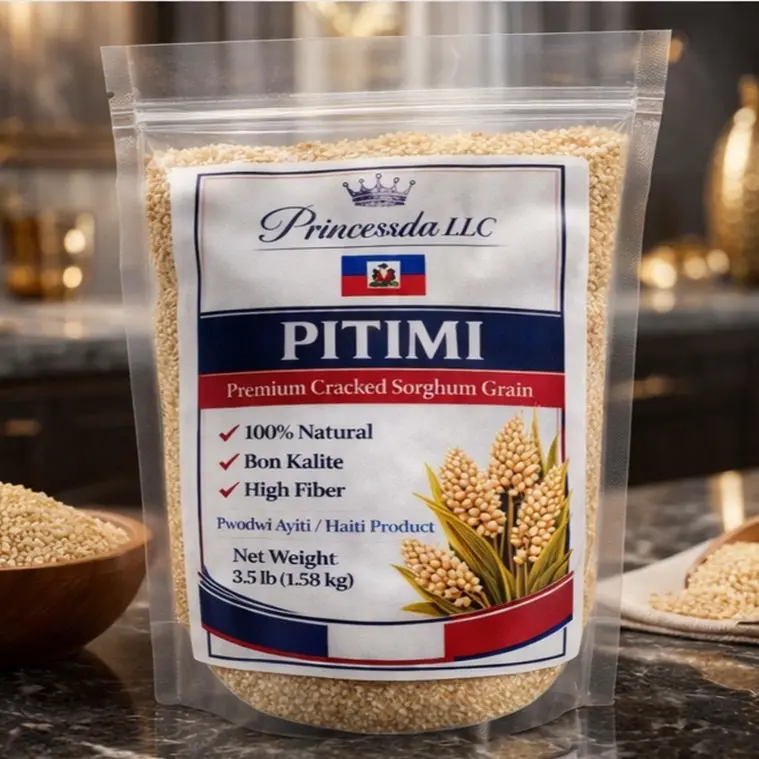 Princessda LLC Pitimi Peyi Premium Cracked Sorghum Grain 100% Natural Bon Kalite High Fiber 3.5 lb Haiti Product