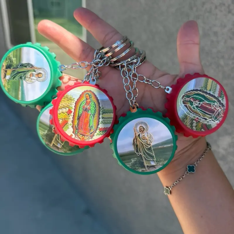 2-in-1 Bottle Opener Keychain - Virgin of Guadalupe, Saint Jude