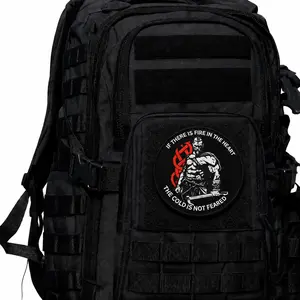 If There Is Fire In The Heart Morale Patch, Hook & Loop Viking Warrior Patch for MOLLE Backpack, Vest & Helmet, Norse Style Printed Tactical Patch