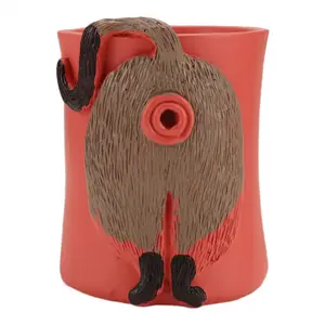 Cat Yarn Bowl Artwork with Hole Yarn Crochet Knitting Basket Yarn Holder Dispenser for Desktop Bedroom C