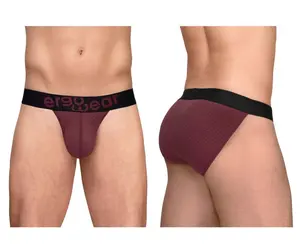 Sporty Men's Spandex-Polyamide Blend Athletic Underwear - Lightweight, Quick-Dry Mesh Undergarment with Contoured Back and Secure Support, Sporty Men's Underwear