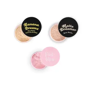 W7 Loose Face Powder Trio - 3 Piece Set - Banana, Nude & Pink Toned Powders - Ultra-Fine Setting Powder for Flawless Makeup