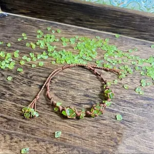 GX Magichouse Three green natural stone bracelets, hand-woven women's bracelets. "Magic" bracelet, adjustable bracelet, for friends, birthday gifts, holiday accessories, women's accessories,